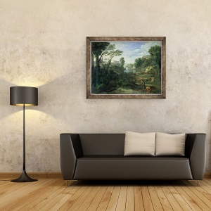 Tablou inramat - Nicolas Poussin - Peisaj cu Diogene, 60 x 80 cm - Img 2