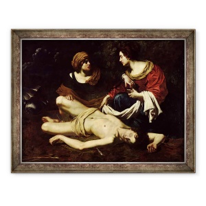 Tablou inramat - Nicolas Regnier - Sfantul Sebastian ingrijit de Sfantul Irene, 60 x 80 cm