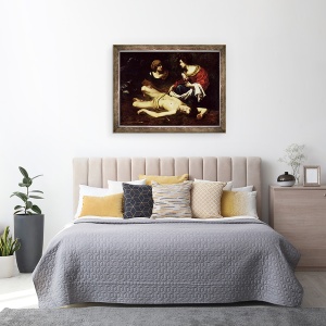 Tablou inramat - Nicolas Regnier - Sfantul Sebastian ingrijit de Sfantul Irene, 60 x 80 cm - Img 3