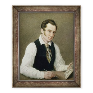 Tablou inramat - Nikolai Alexandrovich Bestuzhev - Autoportret in inchisoarea Peter, 50 x 60 cm