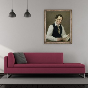 Tablou inramat - Nikolai Alexandrovich Bestuzhev - Autoportret in inchisoarea Peter, 50 x 60 cm - Img 2