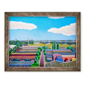 Tablou inramat - Noel Paine - Thames Gateway de vara, 70 x 90 cm