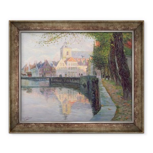 Tablou inramat - Omer Coppens - Toamna in Bruges, 50 x 60 cm