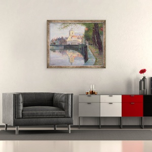 Tablou inramat - Omer Coppens - Toamna in Bruges, 50 x 60 cm - Img 2