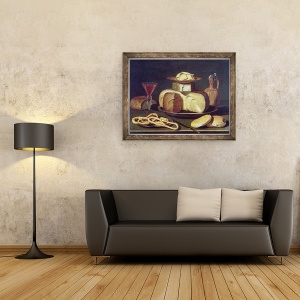 Tablou inramat - Osias Beert the Elder - Natura moarta cu paine, branza, 60 x 80 cm - Img 2