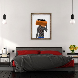 Tablou inramat - Osinachi - Tineret nigerian lenes, 60 x 80 cm - Img 3