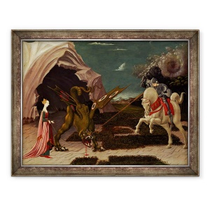Tablou inramat - Paolo Uccello - Sfantul Gheorghe si Dragonul, 60 x 80 cm