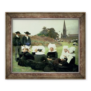 Tablou inramat - Pascal Adolphe Jean Dagnan-Bouveret - Femei Breton Stand la o gratiere, 50 x 60 cm