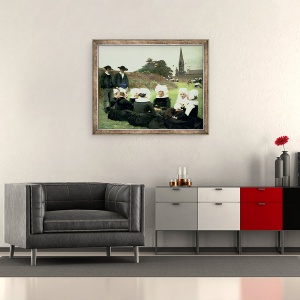 Tablou inramat - Pascal Adolphe Jean Dagnan-Bouveret - Femei Breton Stand la o gratiere, 50 x 60 cm - Img 2