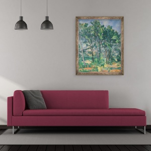 Tablou inramat - Paul Cezanne - Apeductul Montagne Sainte-Victoire vazut prin copaci, 50 x 60 cm - Img 2