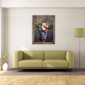 Tablou inramat - Paul Cezanne - Dahlias, 60 x 80 cm - Img 2