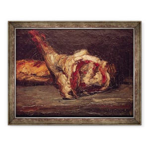 Tablou inramat - Paul Cezanne - Natura moarta a unui picior de oaie si paine, 60 x 80 cm