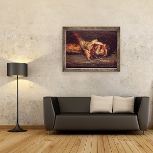 Tablou inramat - Paul Cezanne - Natura moarta a unui picior de oaie si paine, 60 x 80 cm - Img 2