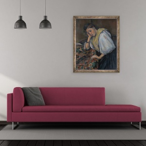 Tablou inramat - Paul Cezanne - Tanara italianca la masa, 50 x 60 cm - Img 2