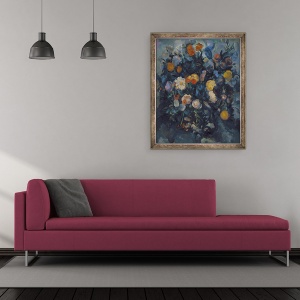 Tablou inramat - Paul Cezanne - Vaza de flori, 50 x 60 cm - Img 2