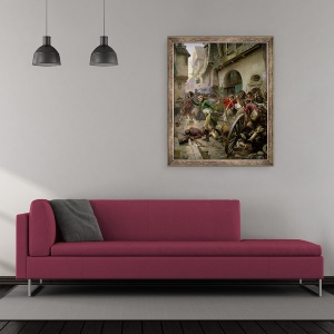 Tablou inramat - Paul Emile Boutigny - Henri de La Rochejaquelein 1772-94 in batalia de la Cholet, 50 x 60 cm - Img 2
