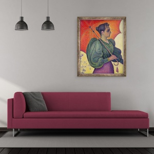 Tablou inramat - Paul Signac - Femeie cu umbrela de soare, 70 x 85 cm - Img 2