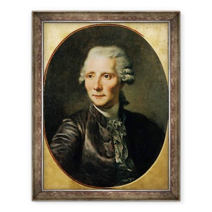 Tablou inramat - Paul Soyer - Portretul lui Pierre Augustin Caron de Beaumarchais 1732-99 dupa o pictura de Jean Baptiste Greuze, 60 x 80 cm