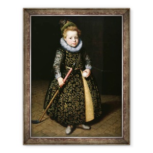 Tablou inramat - Paulus Moreelse - Portretul unui baiat de patru ani cu club si minge, 70 x 90 cm