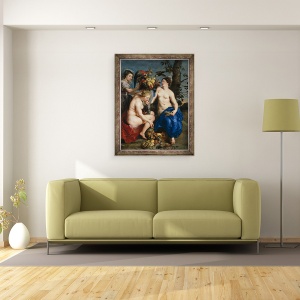 Tablou inramat - Peter Paul Rubens - Ceres cu doua nimfe, 70 x 90 cm - Img 2