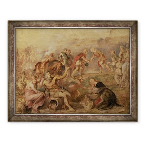 Tablou inramat - Peter Paul Rubens - intalnirea regelui Ferdinand al Ungariei si a cardinalului-infante Ferdinand al Spaniei la Nördlingen, 70 x 90 cm