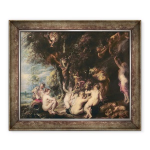 Tablou inramat - Peter Paul Rubens - Nimfe si satyri, 50 x 60 cm