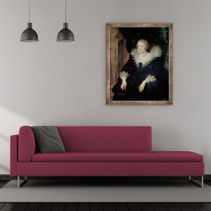 Tablou inramat - Peter Paul Rubens - Portretul Annei De Austria 1601-66 c.1622, 50 x 60 cm - Img 2