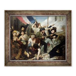 Tablou inramat - Philibert Rouviere - Scena Revolutiei din 1830, 50 x 60 cm