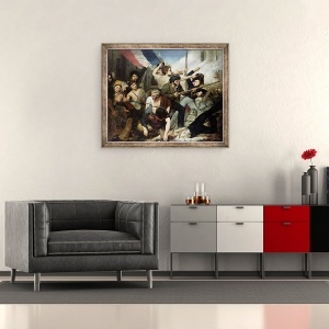 Tablou inramat - Philibert Rouviere - Scena Revolutiei din 1830, 50 x 60 cm - Img 2