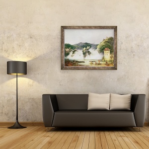 Tablou inramat - Philip James Loutherbourg - Cascada Rinului de la Schaffhausen, 60 x 80 cm - Img 2