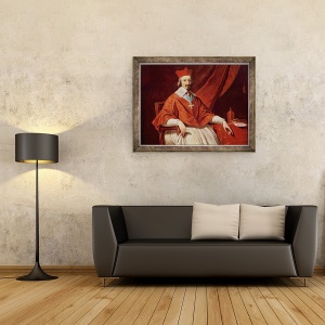 Tablou inramat - Philippe de Champaigne - Cardinalul din Richelieu 1585 - 1642, prelat francez si om de stat detaliu al partii superioare a corpului, 60 x 80 cm - Img 2