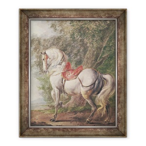 Tablou inramat - Philips Wouwermans - Un cal alb, 50 x 60 cm