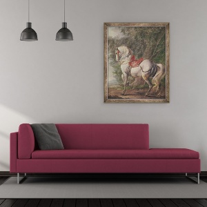 Tablou inramat - Philips Wouwermans - Un cal alb, 50 x 60 cm - Img 2