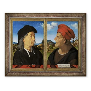 Tablou inramat - Piero di Cosimo - Portrete De Giuliano si Francesco Giamberti da Sangallo, 70 x 90 cm