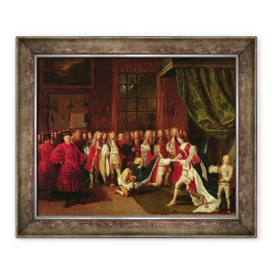 Tablou inramat - Pierre Angelis - Regina Anne si Cavalerii Jartierei, 70 x 85 cm