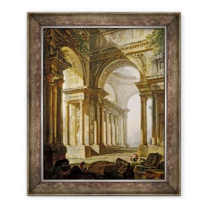 Tablou inramat - Pierre-Antoine Demachy - Templu in Ruine, 50 x 60 cm