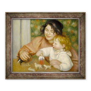 Tablou inramat - Pierre Auguste Renoir - Copil cu jucarii, Gabrielle si fiul artistului, Jean, 50 x 60 cm