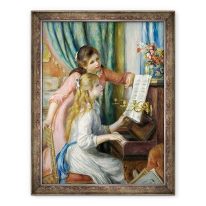 Tablou inramat - Pierre Auguste Renoir - Doua fete tinere la pian, 70 x 90 cm