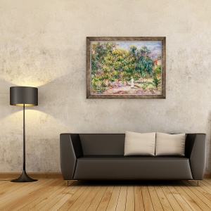Tablou inramat - Pierre Auguste Renoir - Femeia in alb in gradina lui Les Colettes, 60 x 80 cm - Img 2
