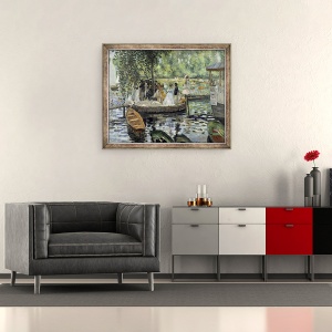 Tablou inramat - Pierre Auguste Renoir - La Grenouillere, 50 x 60 cm - Img 2