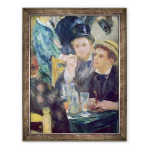 Tablou inramat - Pierre Auguste Renoir - Mingea de la Moulin de la Galette, detaliu a doi oameni asezati, 60 x 80 cm