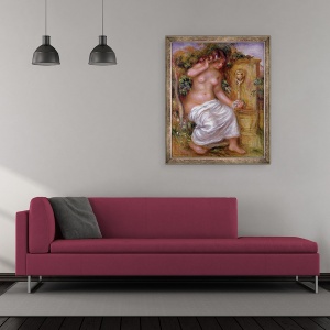 Tablou inramat - Pierre Auguste Renoir - Saldat la fantana, 50 x 60 cm - Img 2