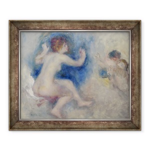 Tablou inramat - Pierre Auguste Renoir - Studiu pentru Scena din Tannhäuser, al treilea act, 50 x 60 cm