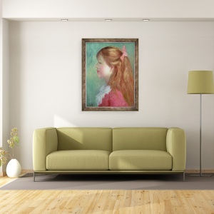 Tablou inramat - Pierre Auguste Renoir - Tanara cu par lung in profil, 60 x 80 cm - Img 2