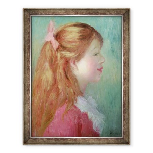 Tablou inramat - Pierre Auguste Renoir - Tanara cu par lung in profil, 70 x 90 cm