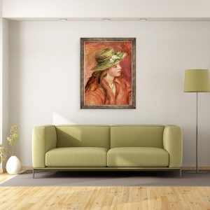 Tablou inramat - Pierre Auguste Renoir - Tanara fata intr-o palarie de paie, 60 x 80 cm - Img 2