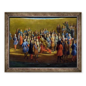 Tablou inramat - Pierre-Denis Martin - Vedere de Bassin dApollon in gradinile de la Versailles, detaliu Ludovic al XIV-lea 1638-1715 si curtea sa, 70 x 90 cm