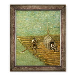 Tablou inramat - Pieter Bruegel the Elder - Detaliu de pluta din Turnul Babel, 70 x 85 cm