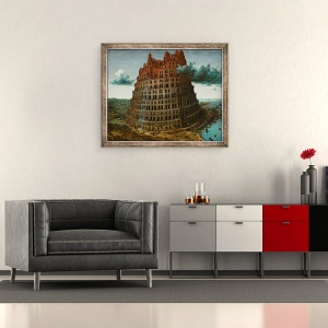 Tablou inramat - Pieter Bruegel The Elder - Turnul Babel, 50 x 60 cm - Img 2
