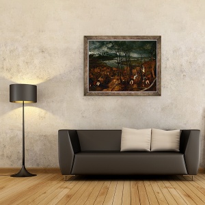 Tablou inramat - Pieter Bruegel the Elder - Ziua sumbra primavara devreme, 60 x 80 cm - Img 2